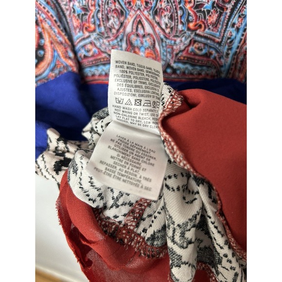 Akemi + Kin Gia Tunic Size Small Rust Blue Paisley Boho - Picture 7 of 7